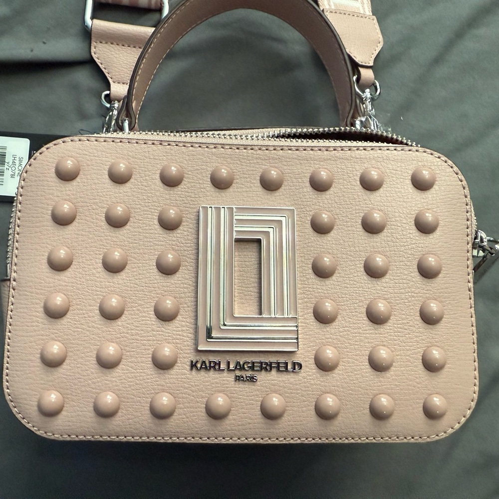 Karl Lagerfeld Blush Studded Crossbody Bag